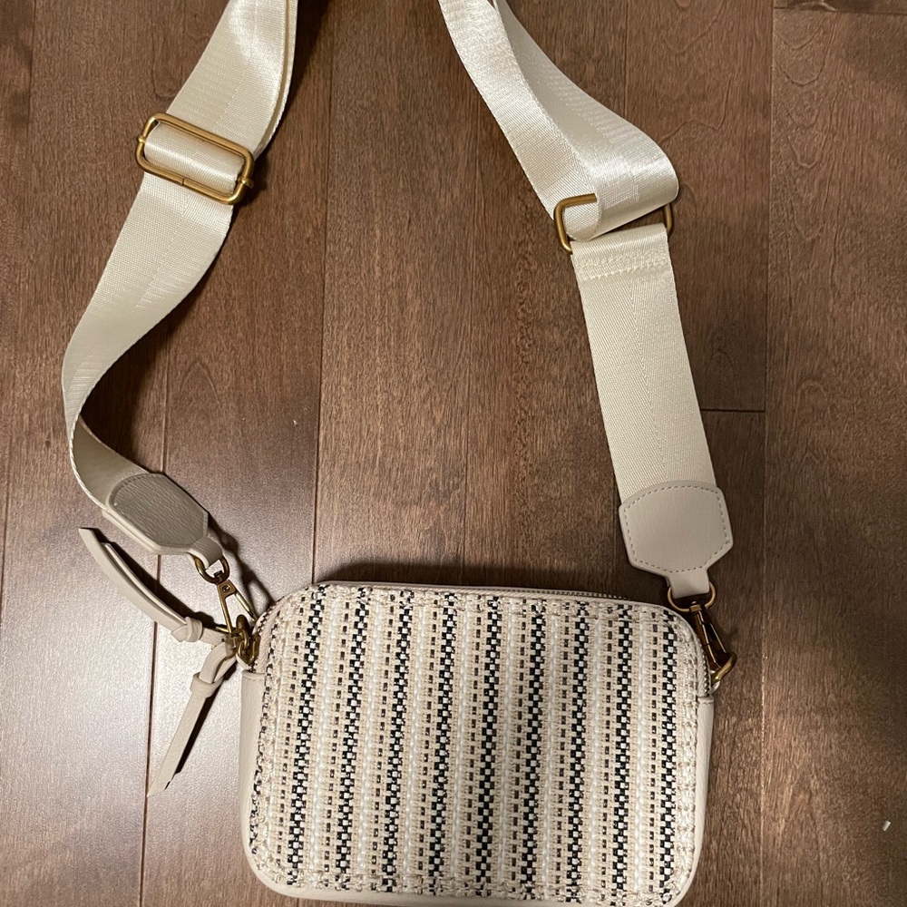 Dolce Vita Cream and Black Crossbody Bag